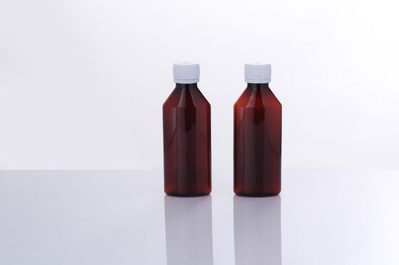 Syrup Round PE Liquid Medicine Bottles Clear Screw Cap