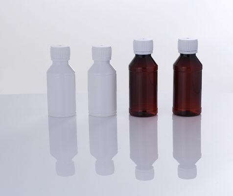 Syrup Round PE Liquid Medicine Bottles Clear Screw Cap